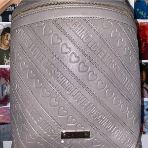 NWOT grey leather moschino backpack!